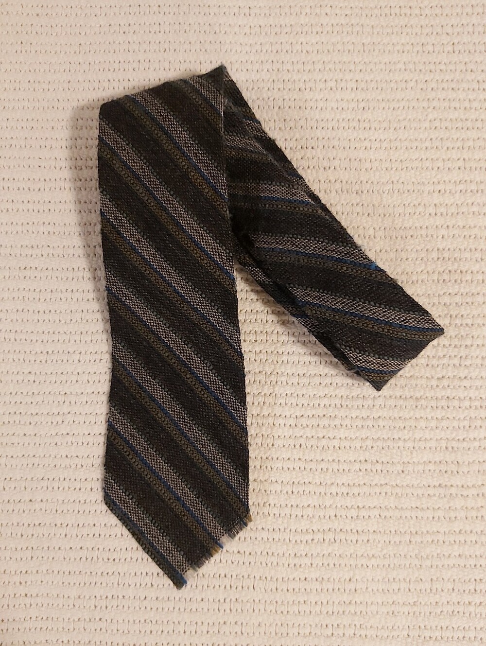 Charcoal Striped Knit Tie